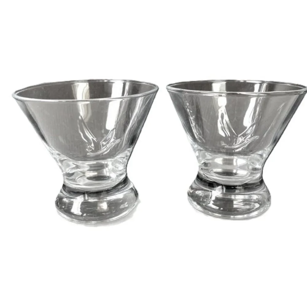 GREY GOOSE Vodka Limited Edition Clear Logo Lowball Glasses 8 oz Set of 2